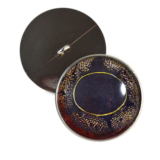 Copper Frog Sew-On Button Glass Eyes