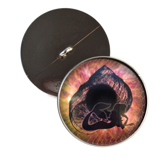 Coral Mermaid Seashell Sew-On Button Glass Eyes