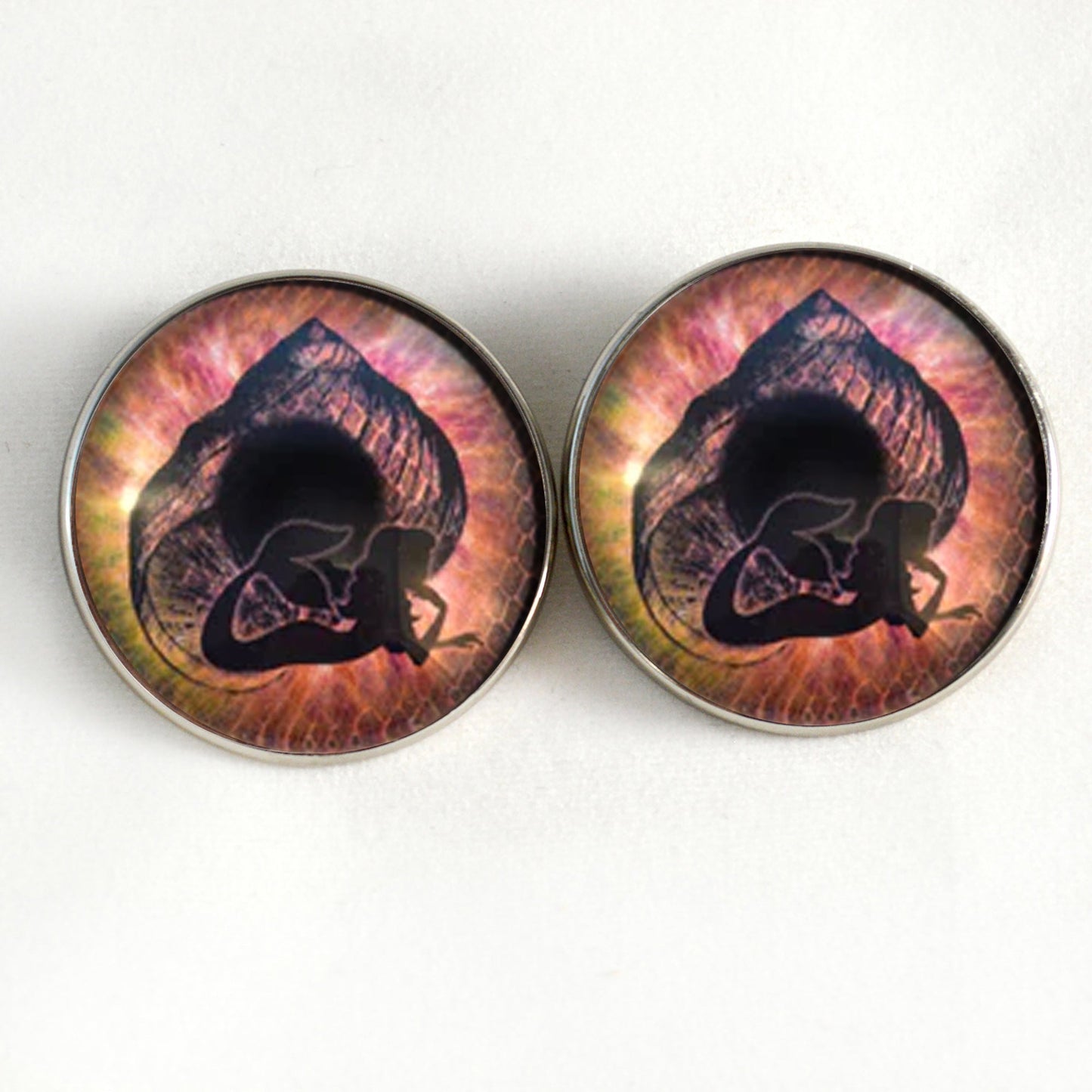 Coral Mermaid Seashell Sew-On Button Glass Eyes
