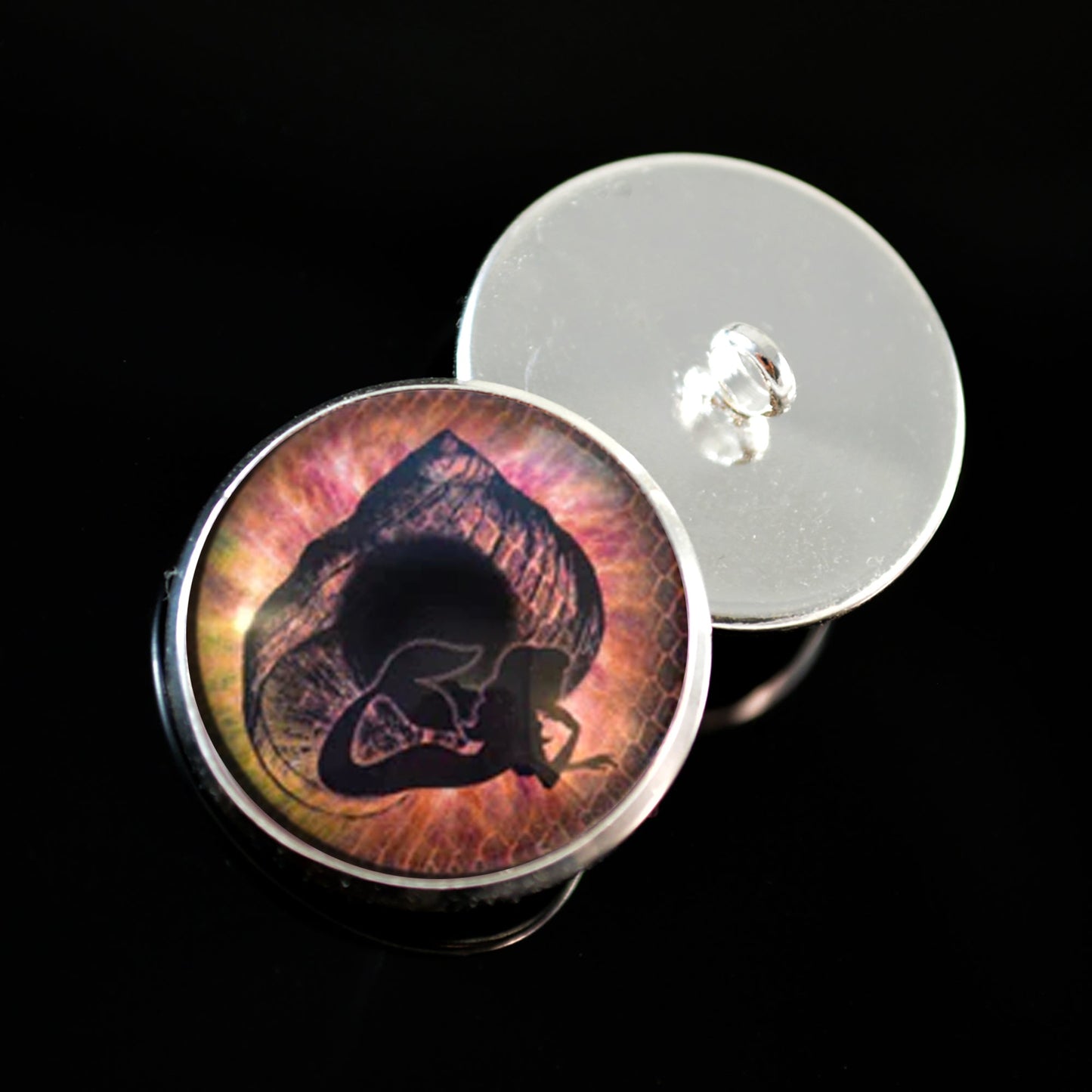 Coral Mermaid Seashell Sew-On Button Glass Eyes