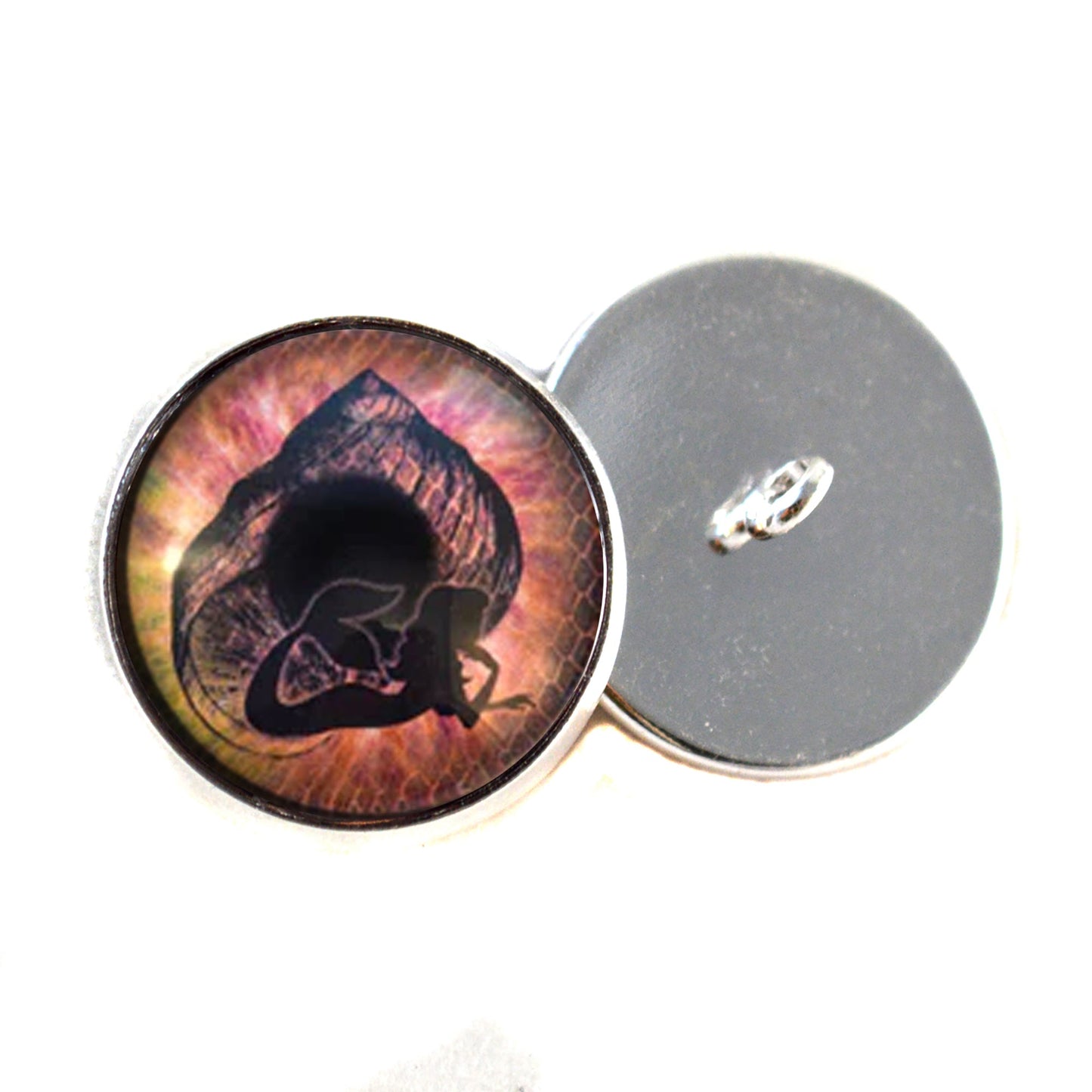 Coral Mermaid Seashell Sew-On Button Glass Eyes