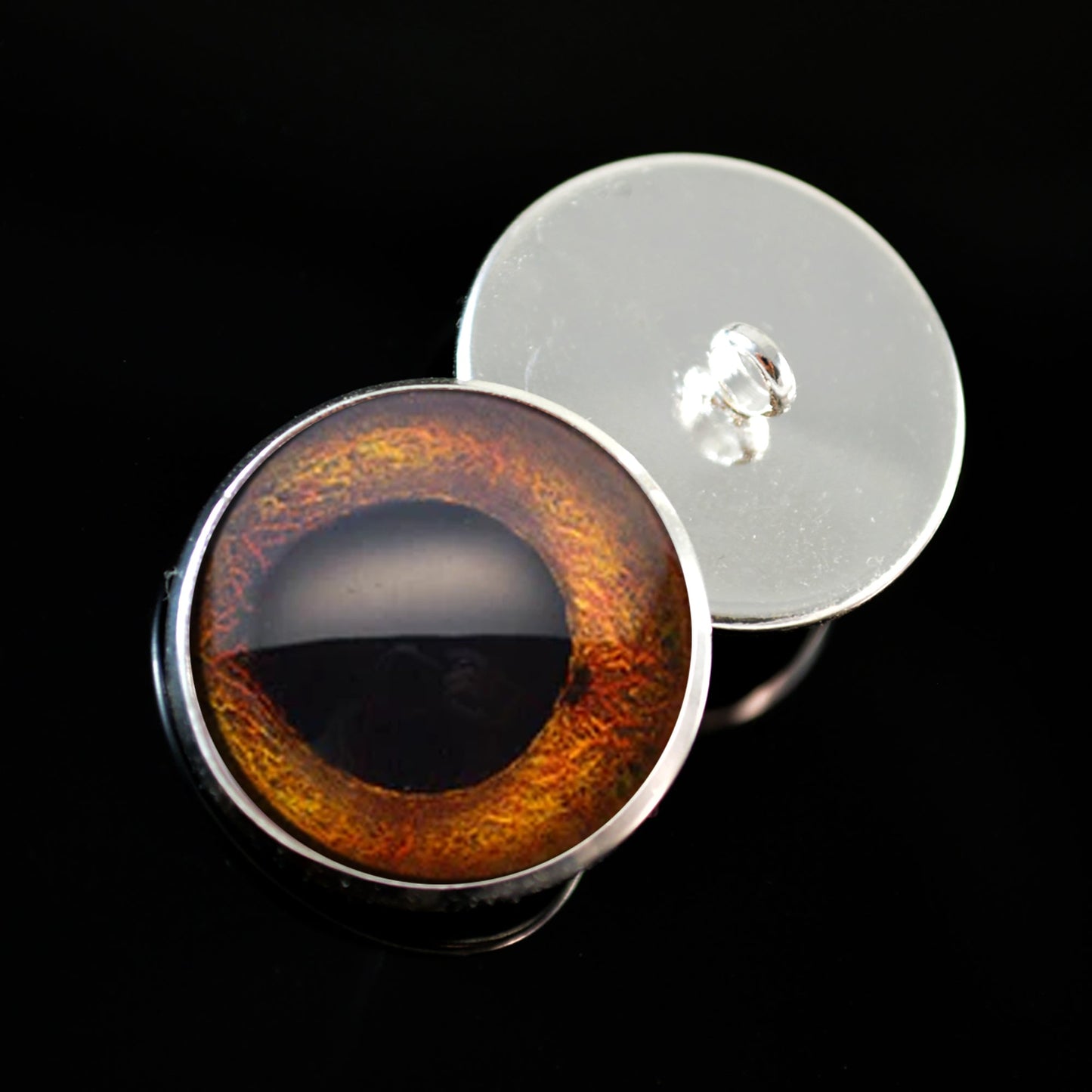 Corn Snake Inspired Sew-On Button Glass Eyes