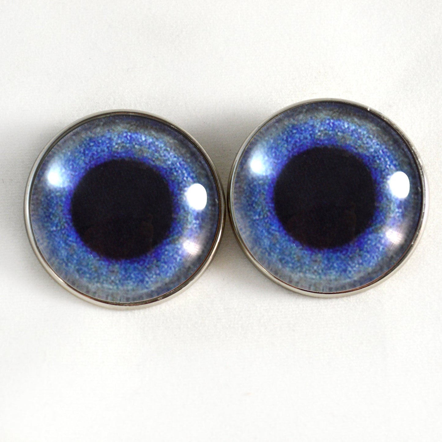 Dark Blue Crow Sew-On Button Glass Eyes