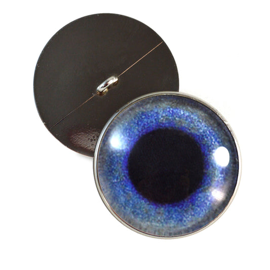 Dark Blue Crow Sew-On Button Glass Eyes