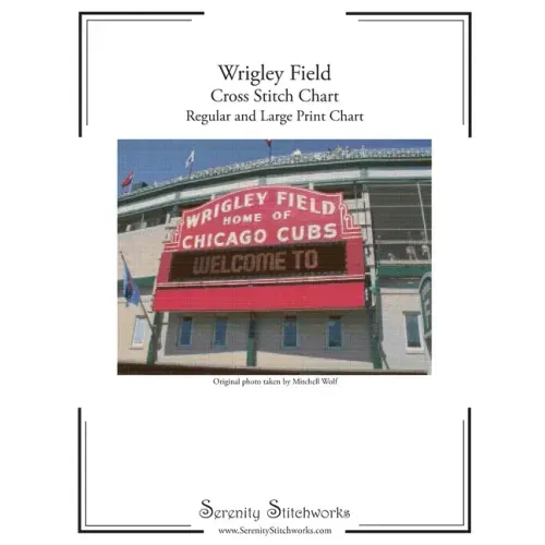 Wrigley Field Cross Stitch Chart: Regular and Large Print Chart