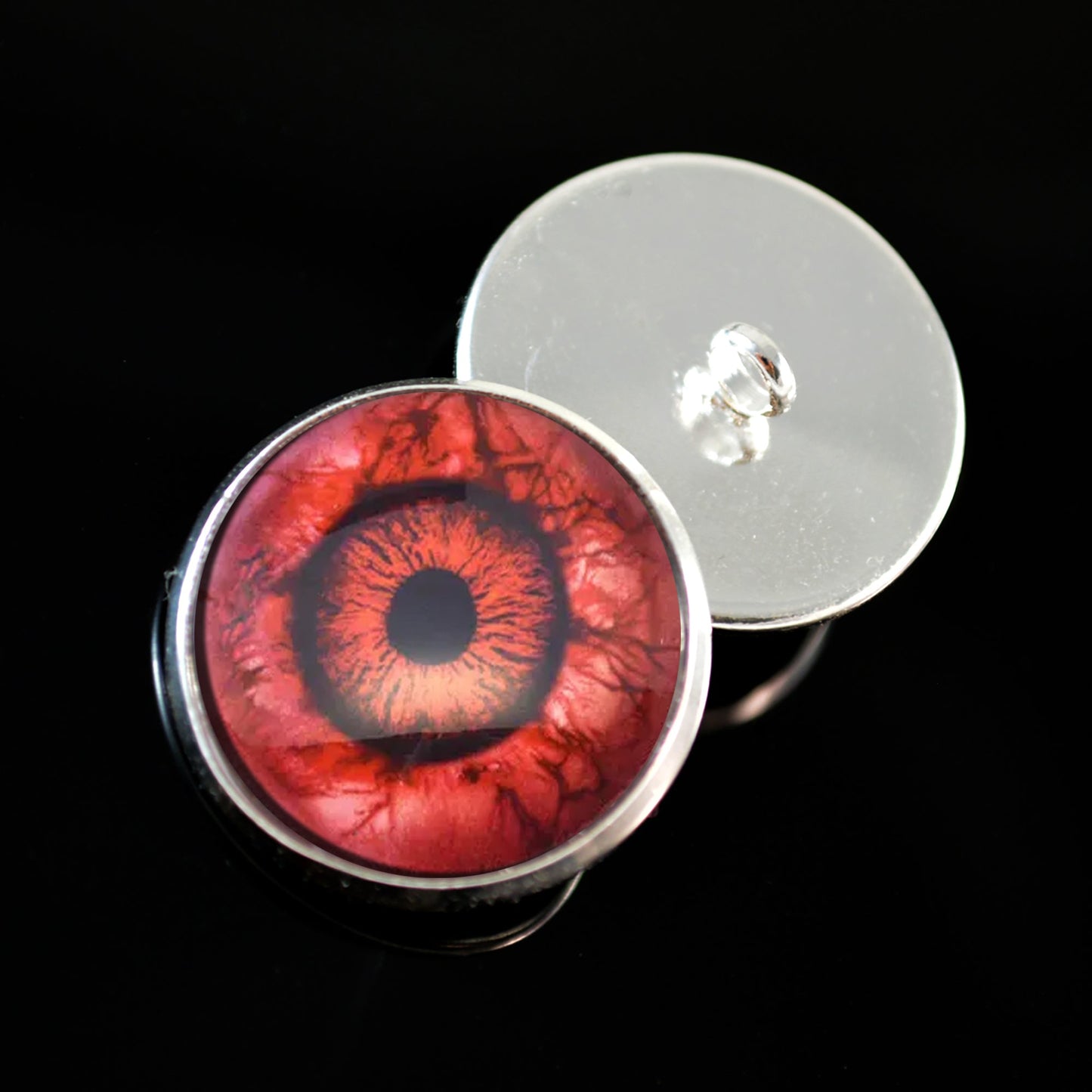 Dark Bloody Eyeball Sew-On Button Glass Eyes