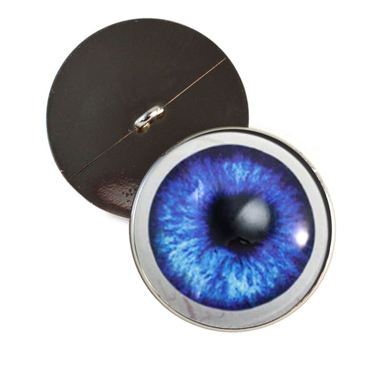 Dark Blue Anime with Whites Sew-On Button Glass Eyes
