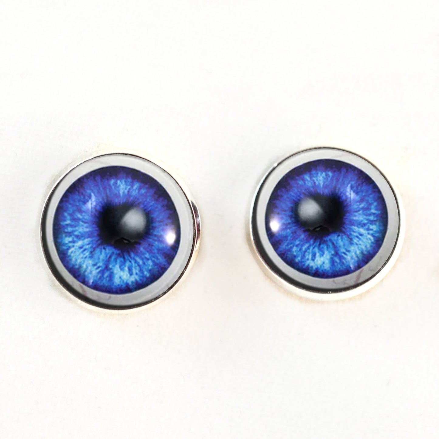 Dark Blue Anime with Whites Sew-On Button Glass Eyes