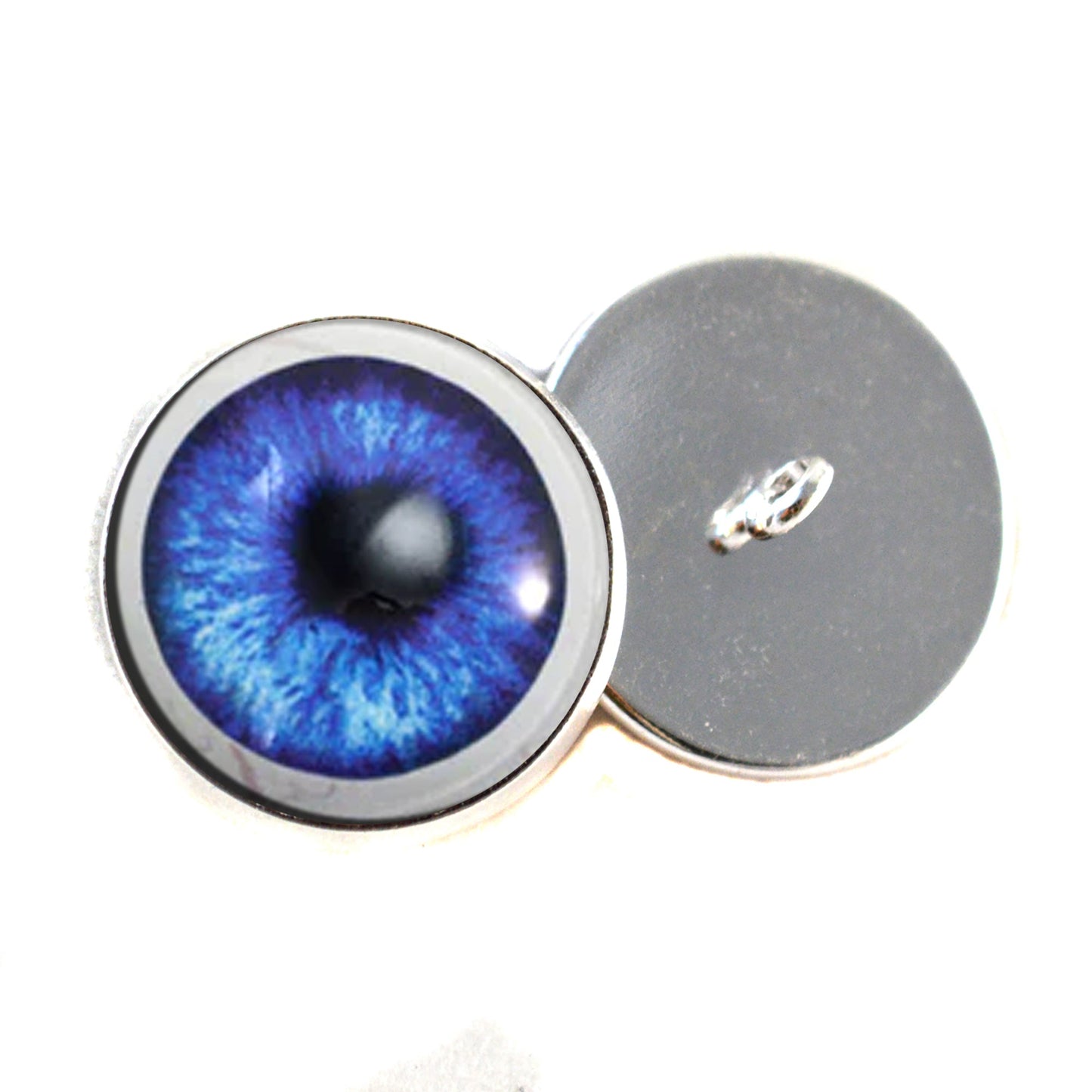Dark Blue Anime with Whites Sew-On Button Glass Eyes