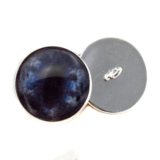 Dark Blue Horse Sew-On Button Glass Eyes