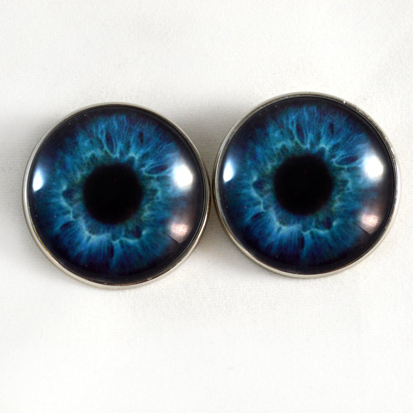 Deep Blue Human Inspired Sew-On Button Glass Eyes
