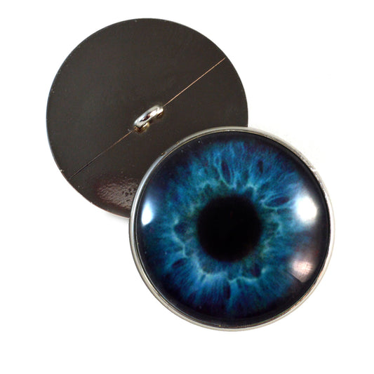 Deep Blue Human Inspired Sew-On Button Glass Eyes