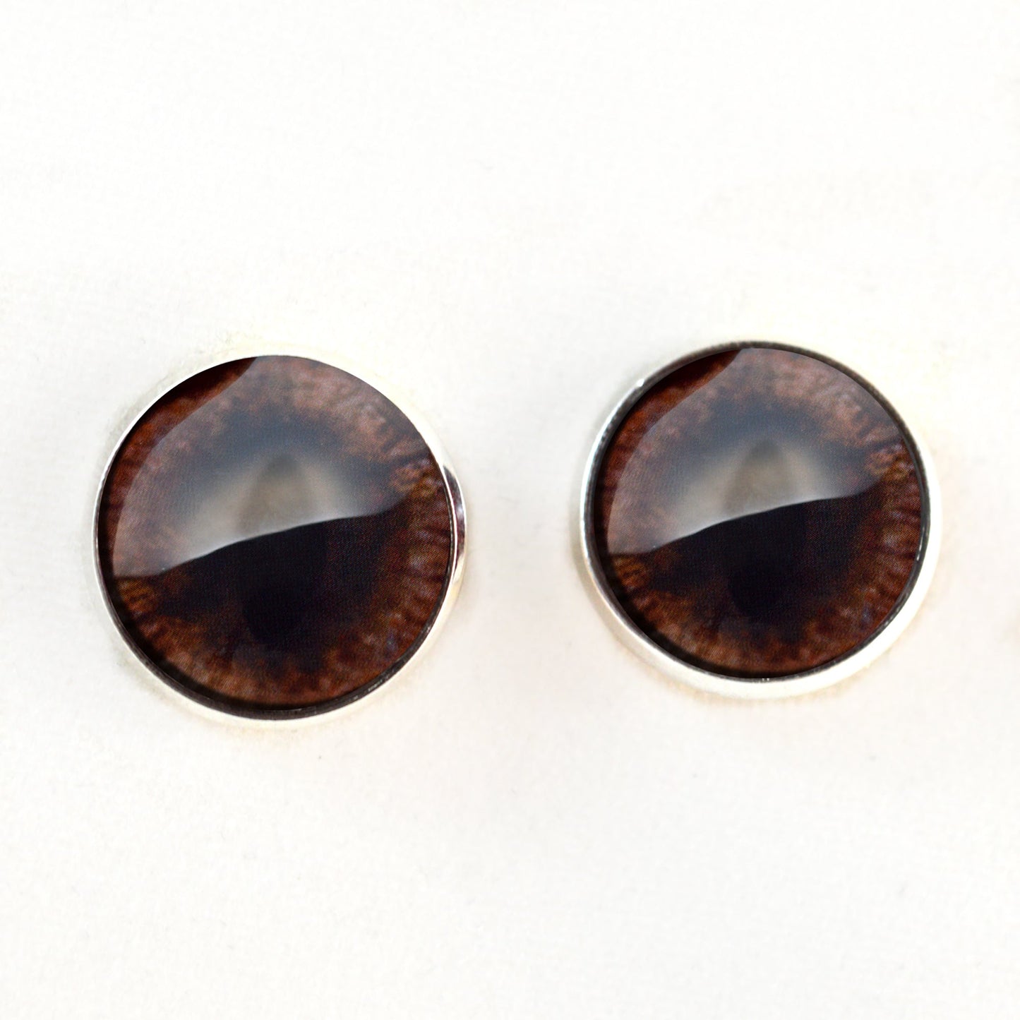 Dark Brown Fox Sew-On Button Glass Eyes