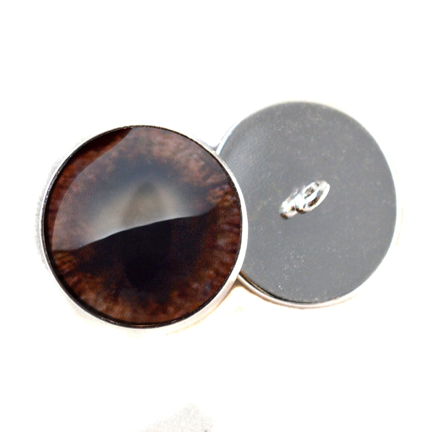 Dark Brown Fox Sew-On Button Glass Eyes