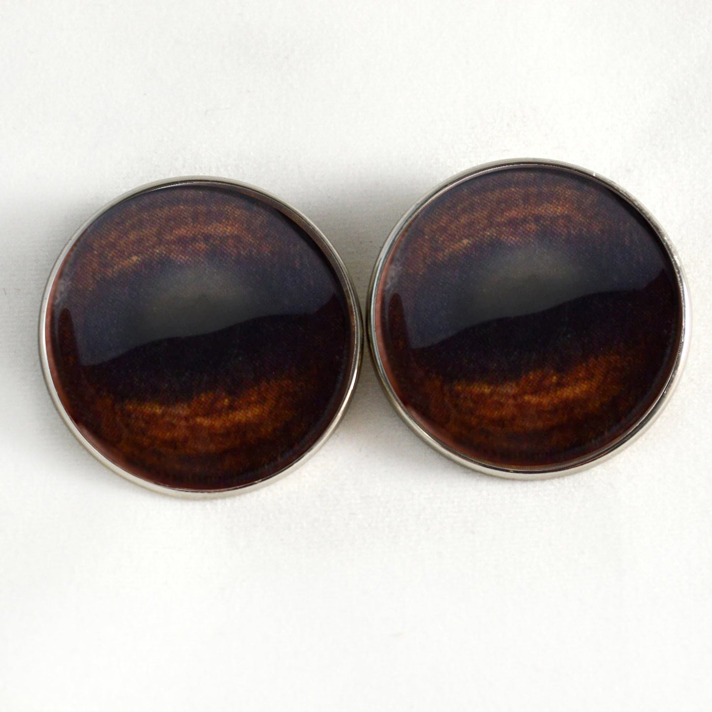 Dark Brown Horse Sew-On Buttons Glass Eyes