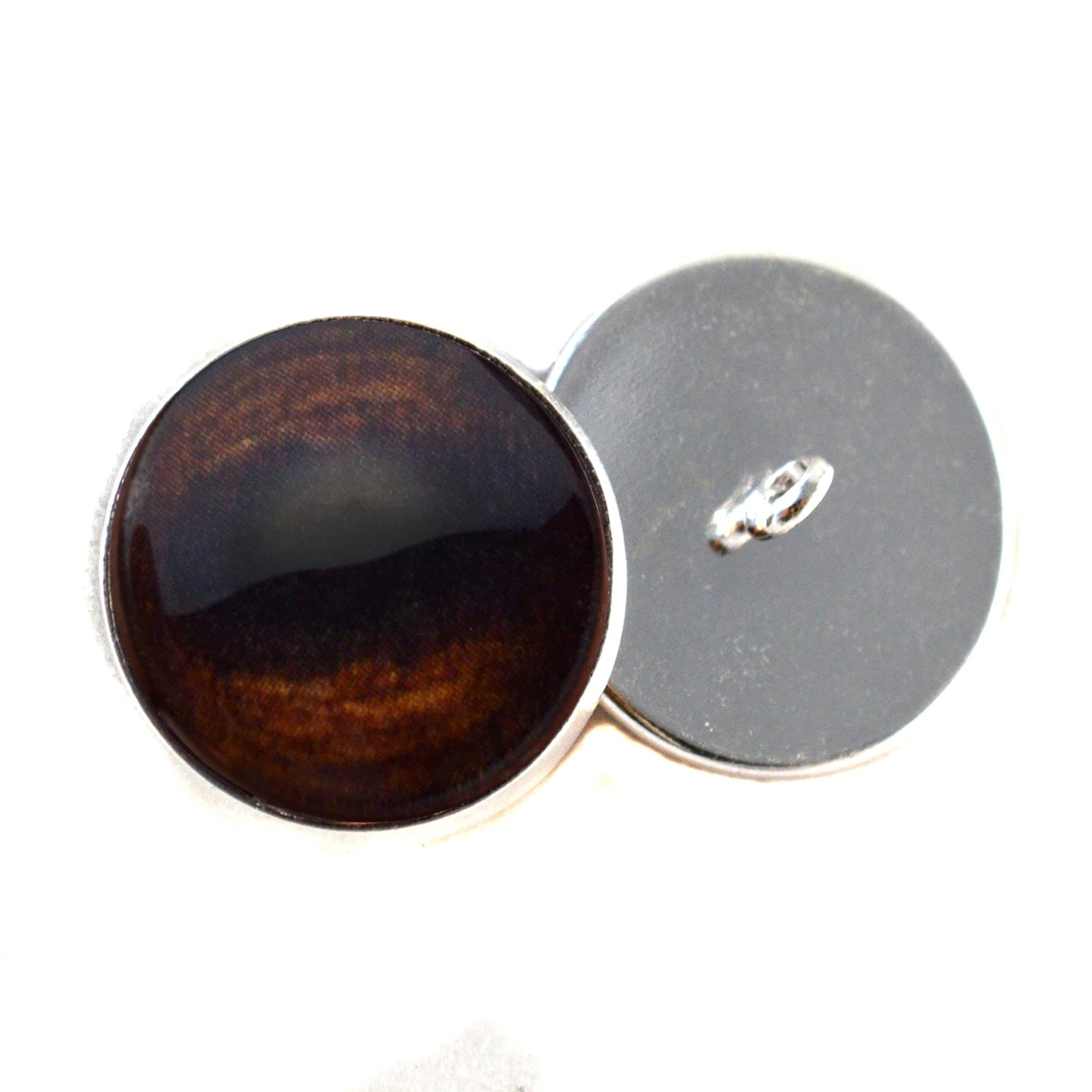 Dark Brown Horse Sew-On Buttons Glass Eyes