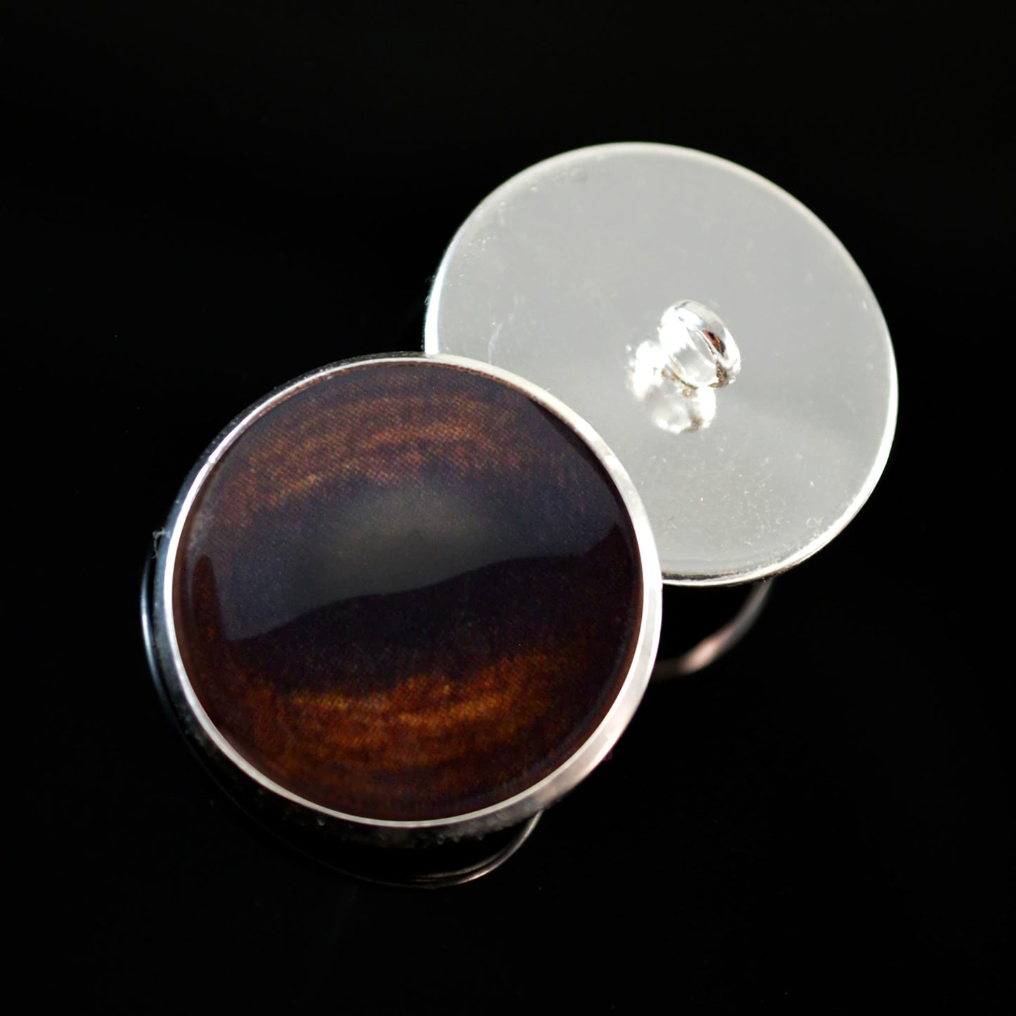 Dark Brown Horse Sew-On Buttons Glass Eyes