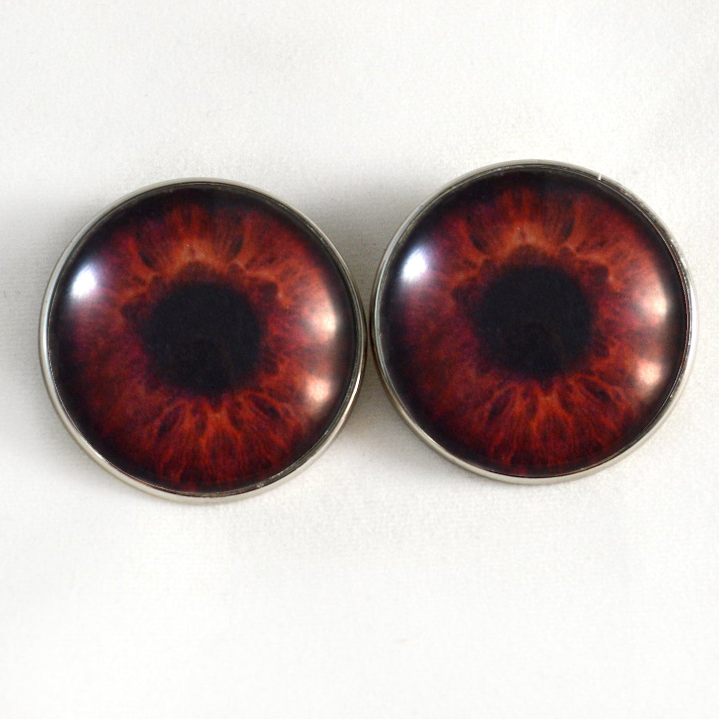 Dark Brown Human Sew-On Button Glass Eyes