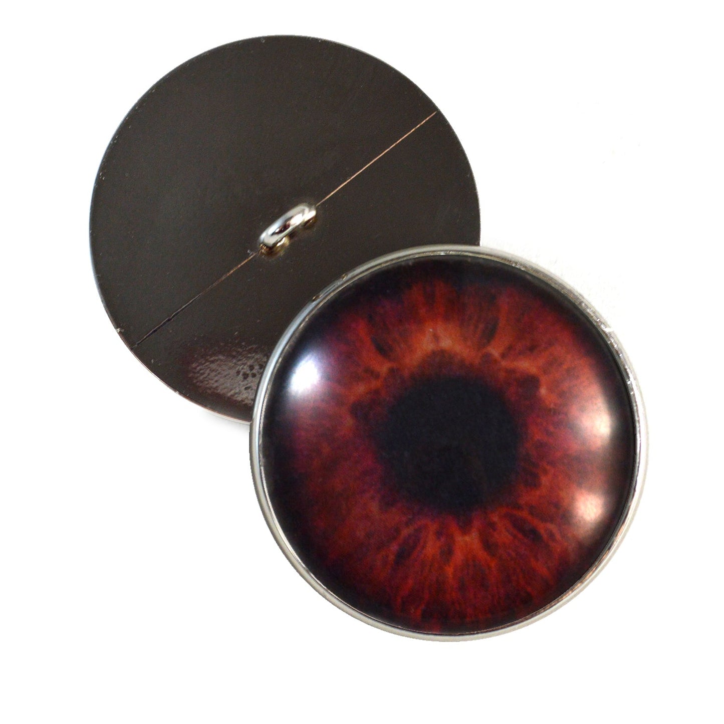 Dark Brown Human Sew-On Button Glass Eyes