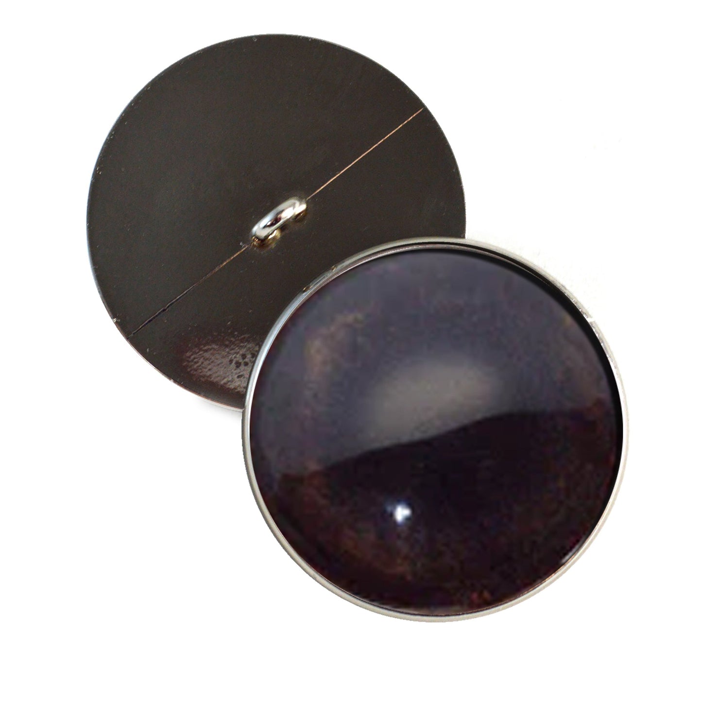 Dark Brown Dog Sew-On Button Glass Eyes