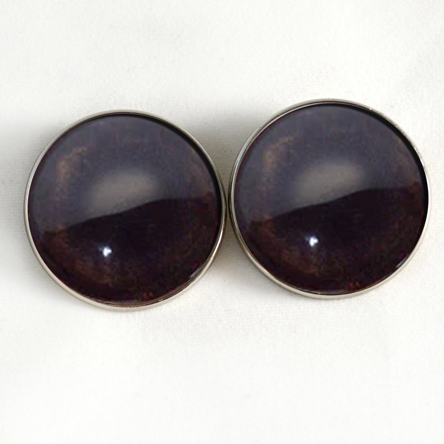 Dark Brown Dog Sew-On Button Glass Eyes