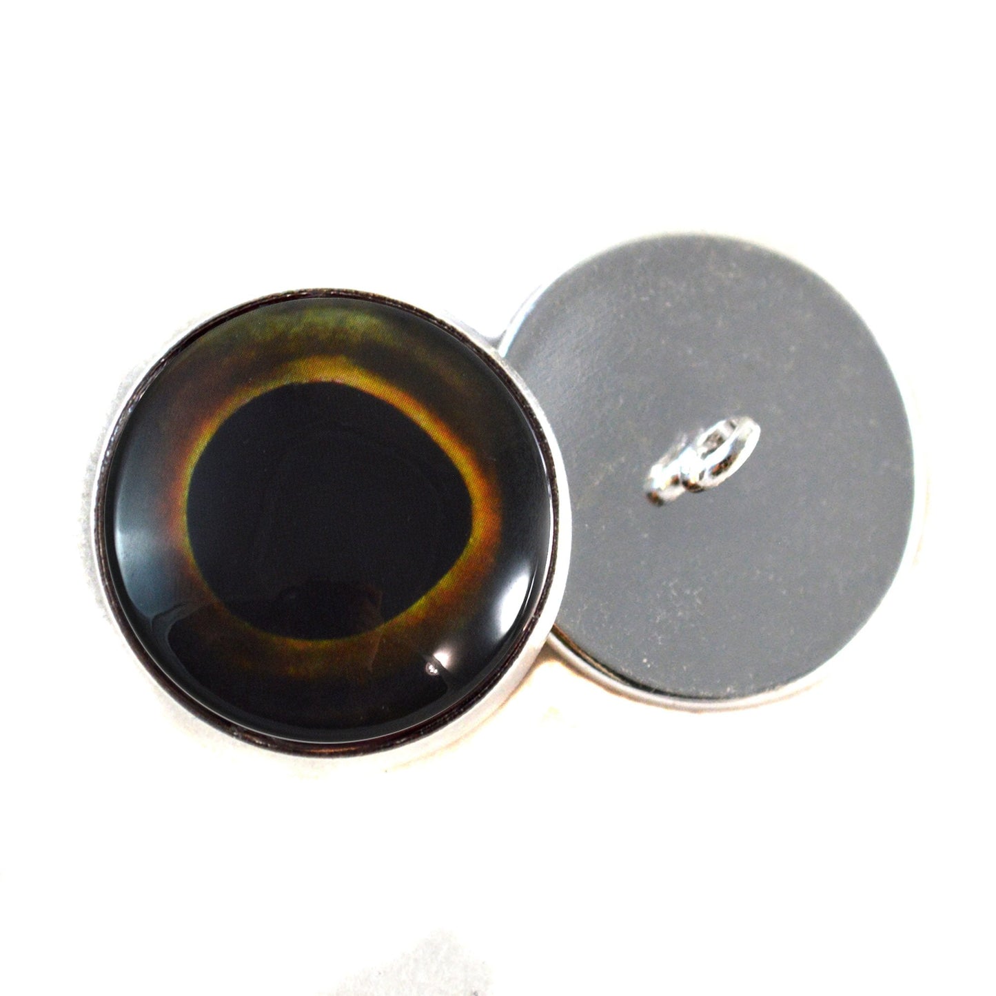 Dark Yellowtail Fish Sew-On Button Glass Eyes