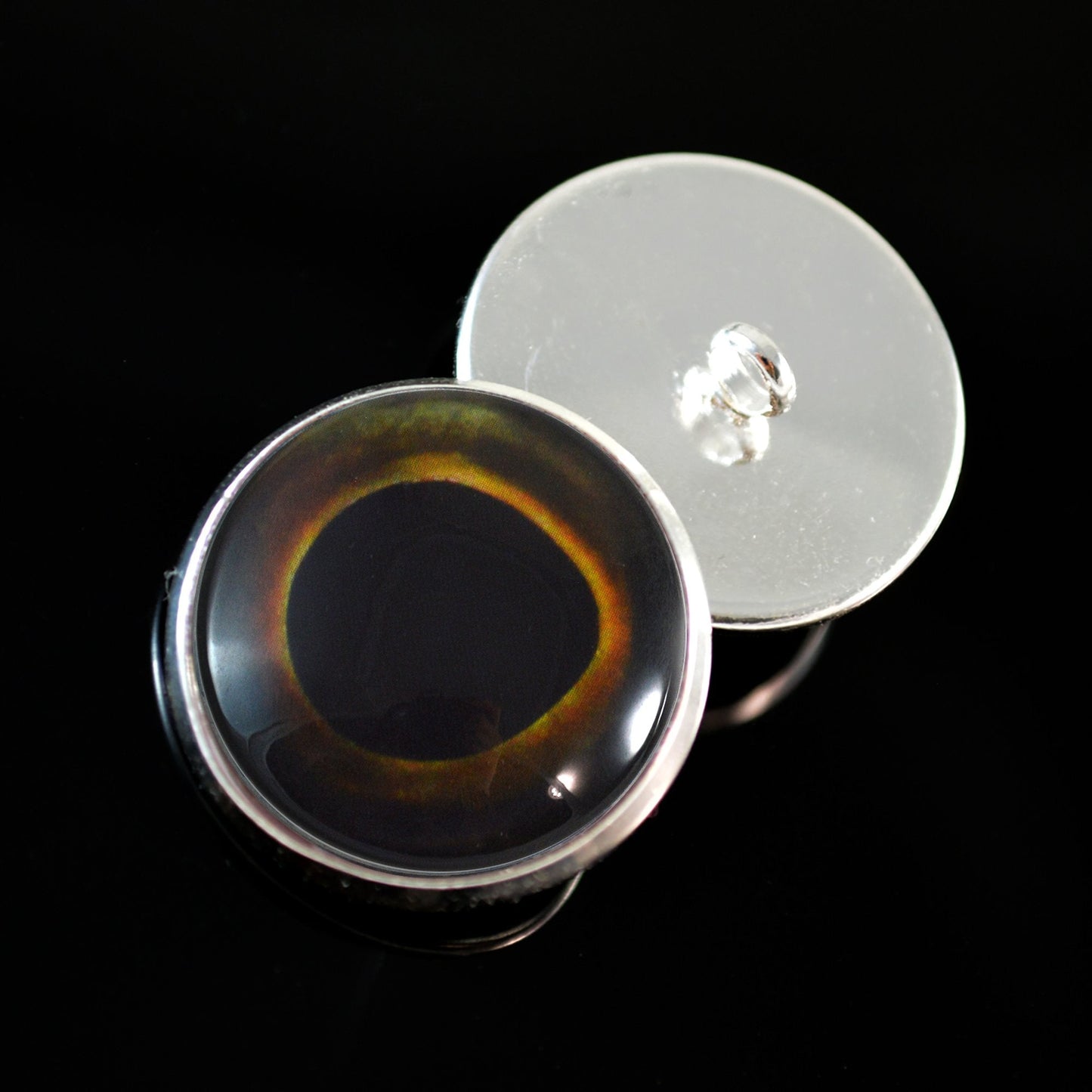 Dark Yellowtail Fish Sew-On Button Glass Eyes