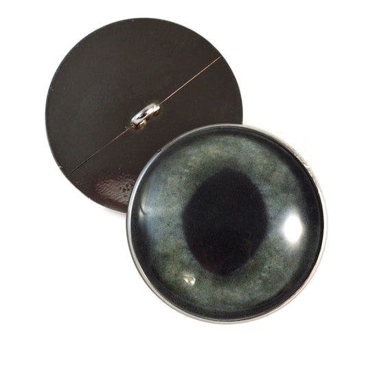 Dark Gray Cat Sew-On Button Glass Eyes