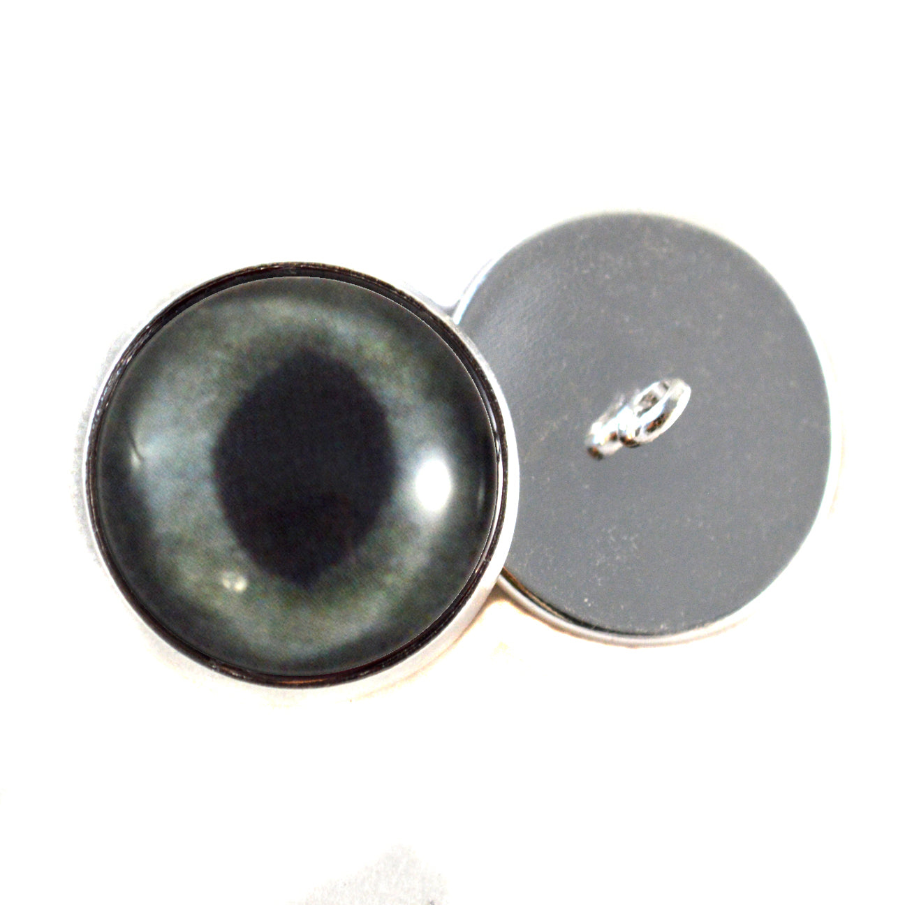 Dark Gray Cat Sew-On Button Glass Eyes