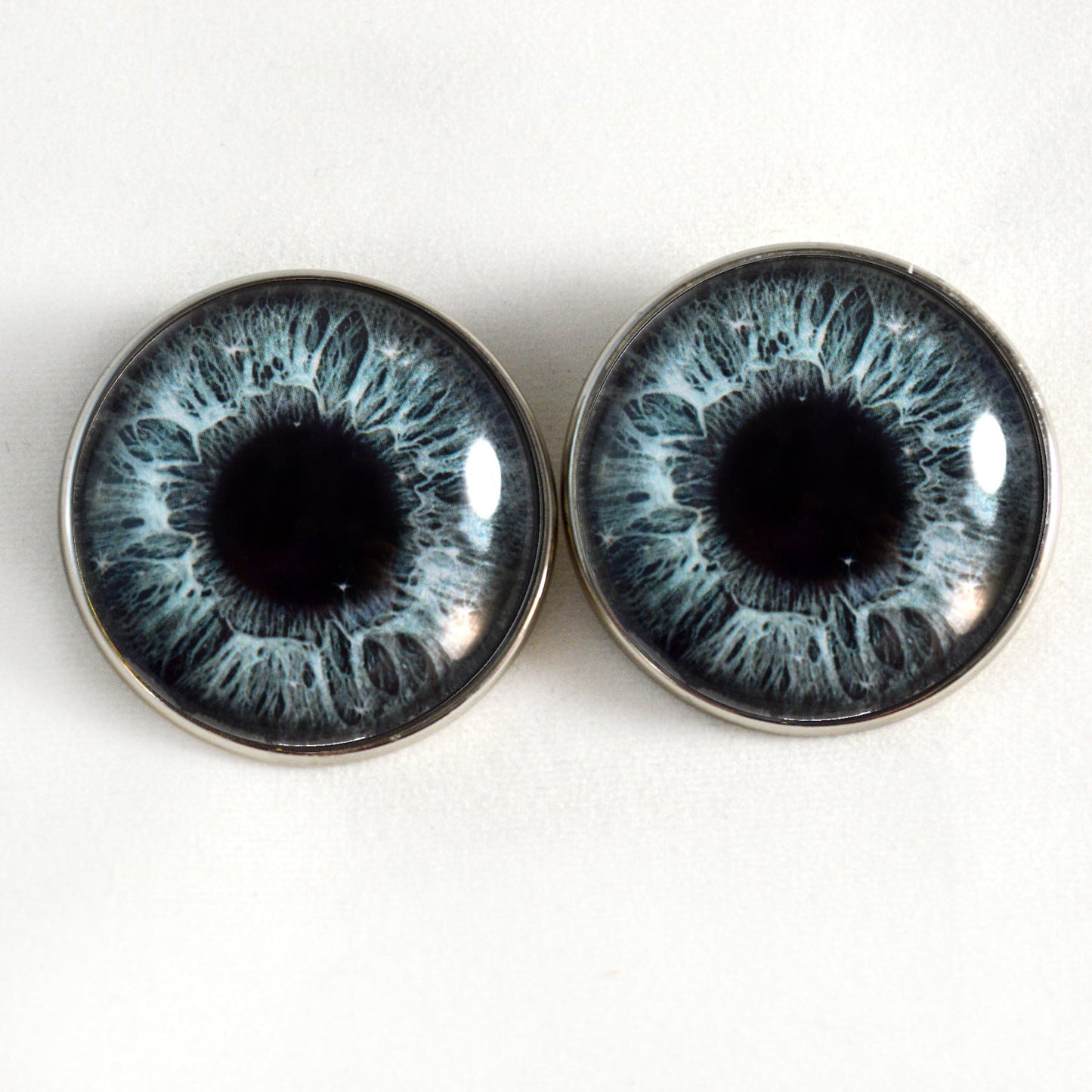 Sparkling Dark Gray Sew-On Button Glass Eyes