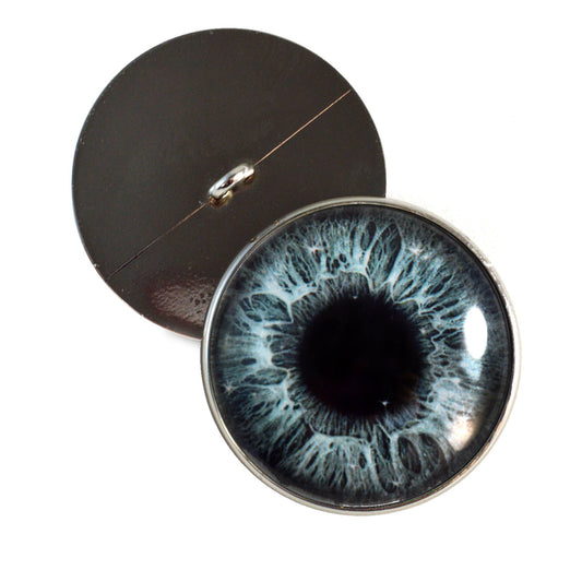 Sparkling Dark Gray Sew-On Button Glass Eyes