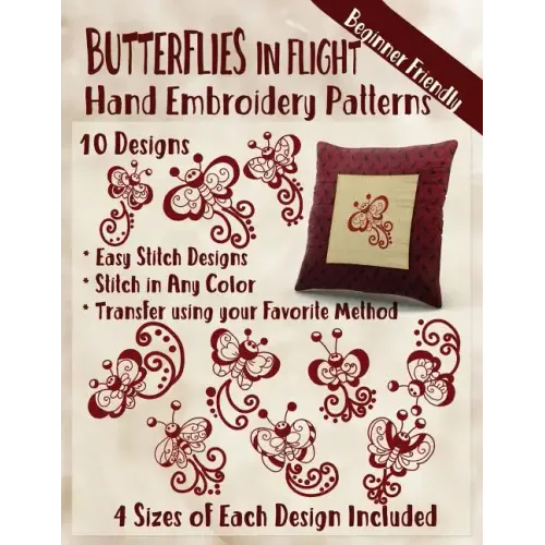 Butterflies in Flight Hand Embroidery Patterns