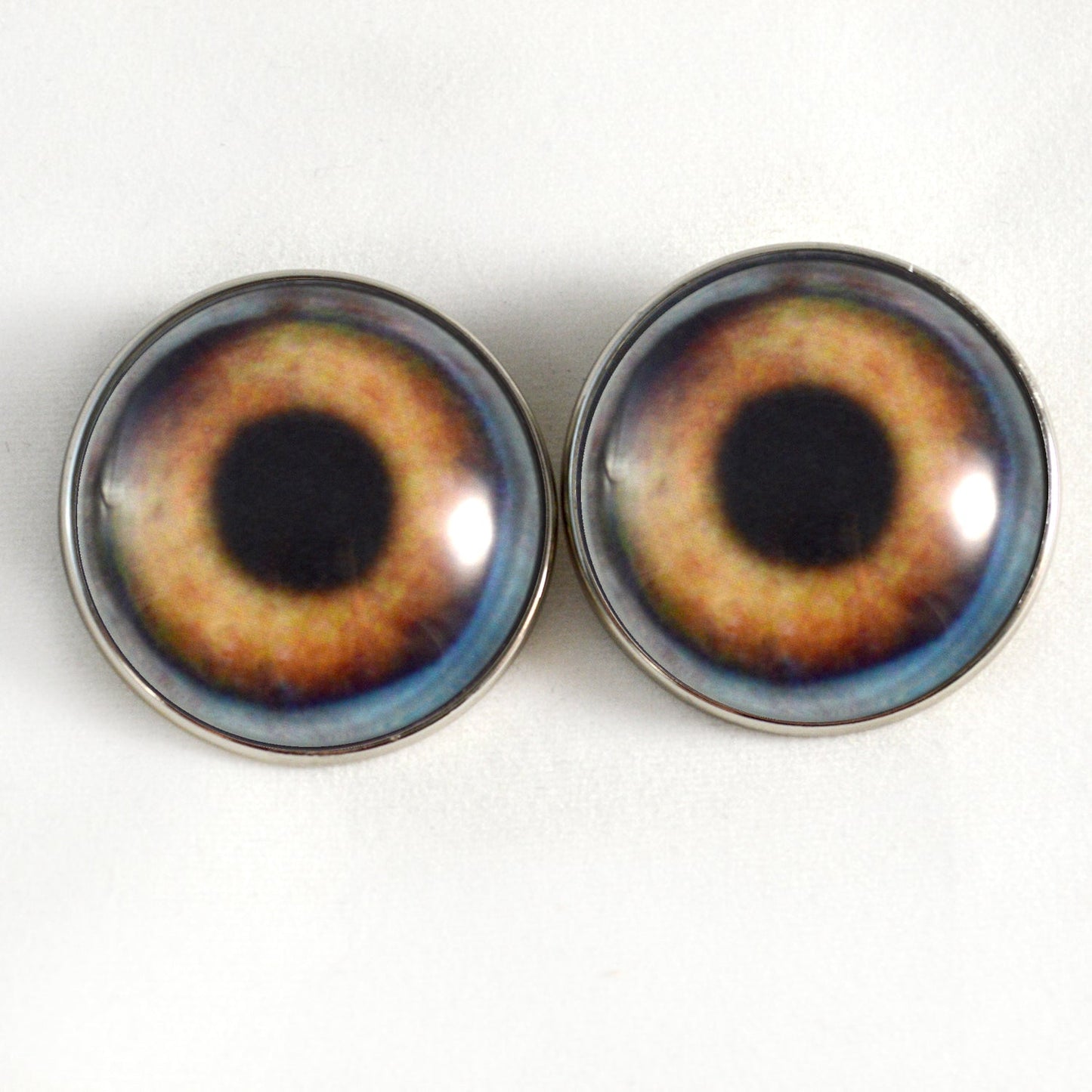 Light Brown Dog Sew-On Button Glass Eyes