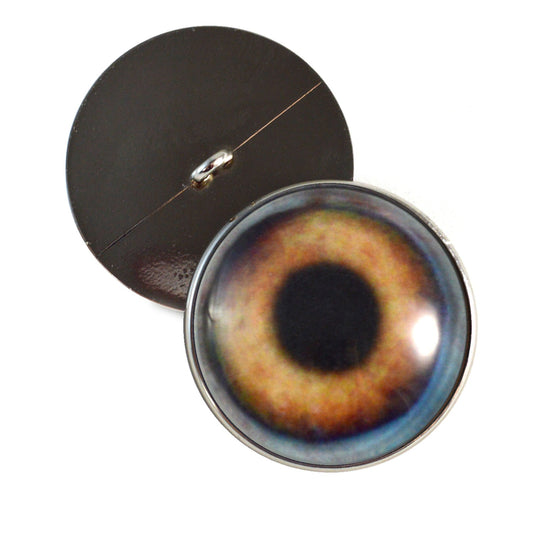 Light Brown Dog Sew-On Button Glass Eyes