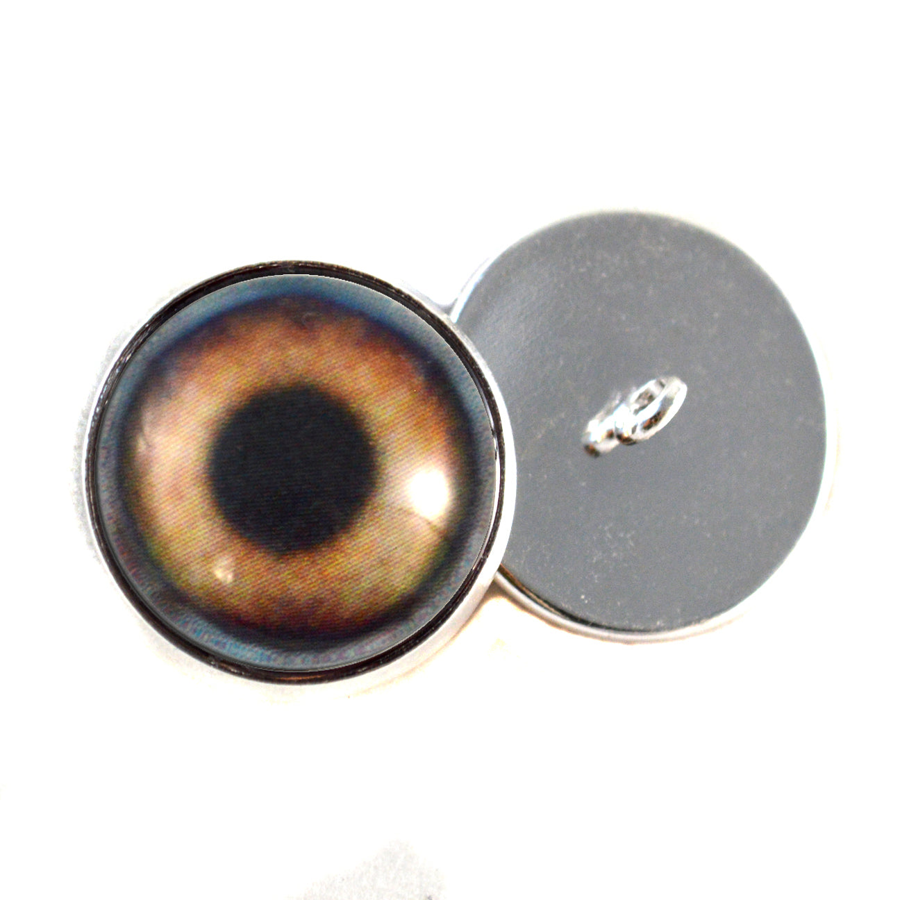 Light Brown Dog Sew-On Button Glass Eyes