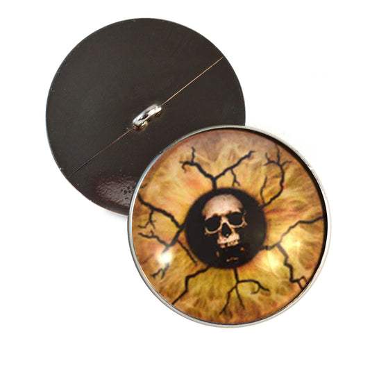 Eyes of Death Skull Sew-On Button Glass Eyes