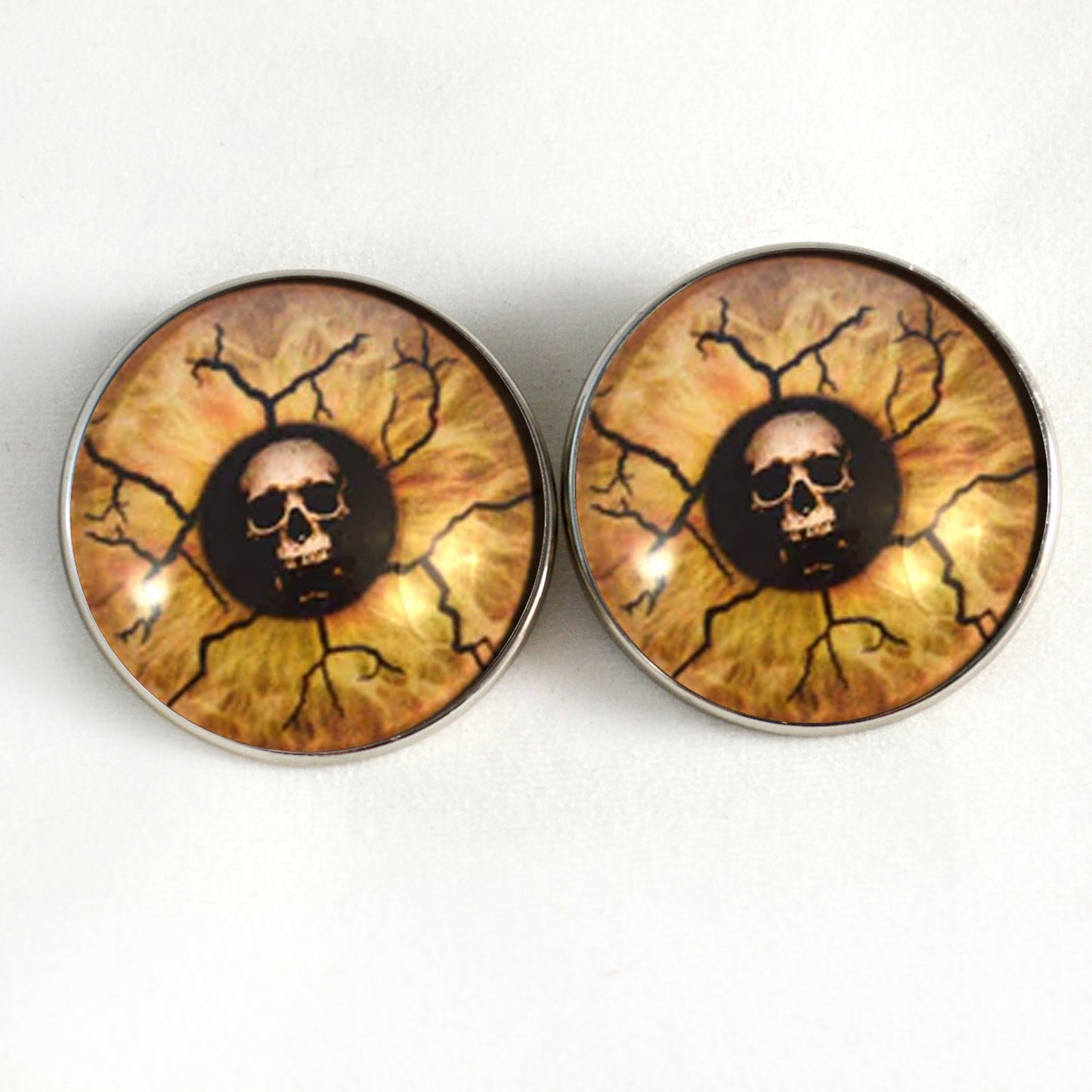 Eyes of Death Skull Sew-On Button Glass Eyes
