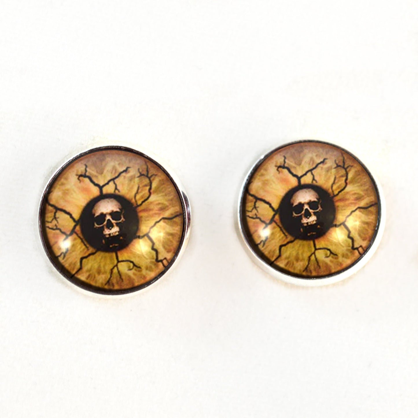 Eyes of Death Skull Sew-On Button Glass Eyes
