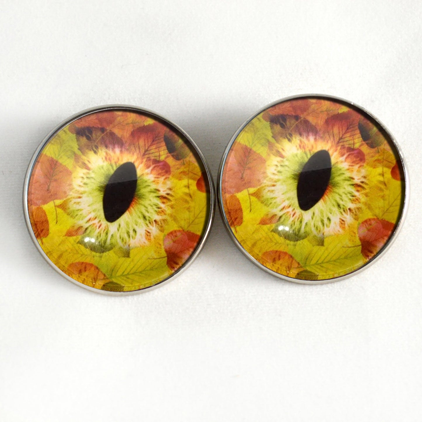 Fall Leaves Dragon Fantasy Sew-On Button Glass Eyes