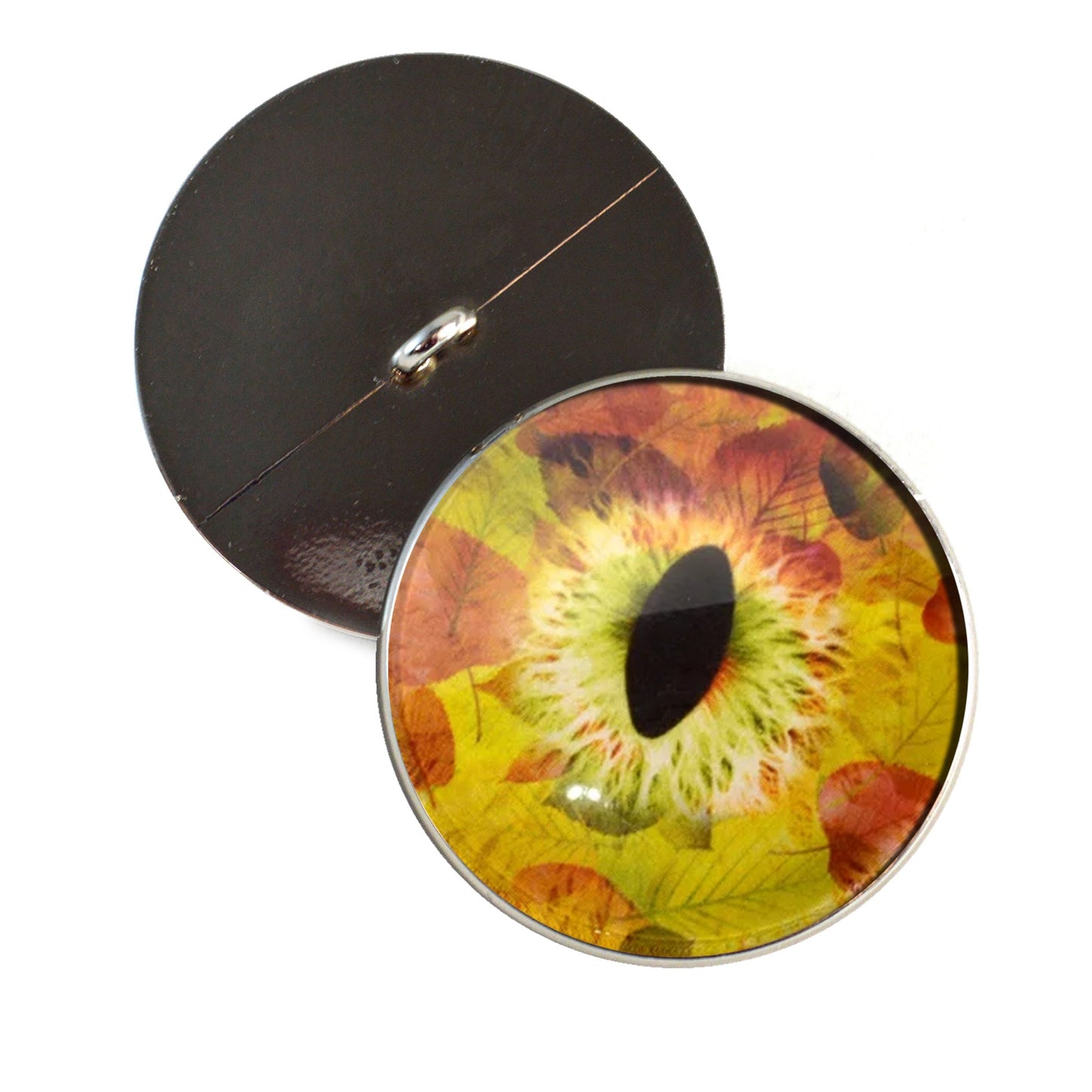 Fall Leaves Dragon Fantasy Sew-On Button Glass Eyes