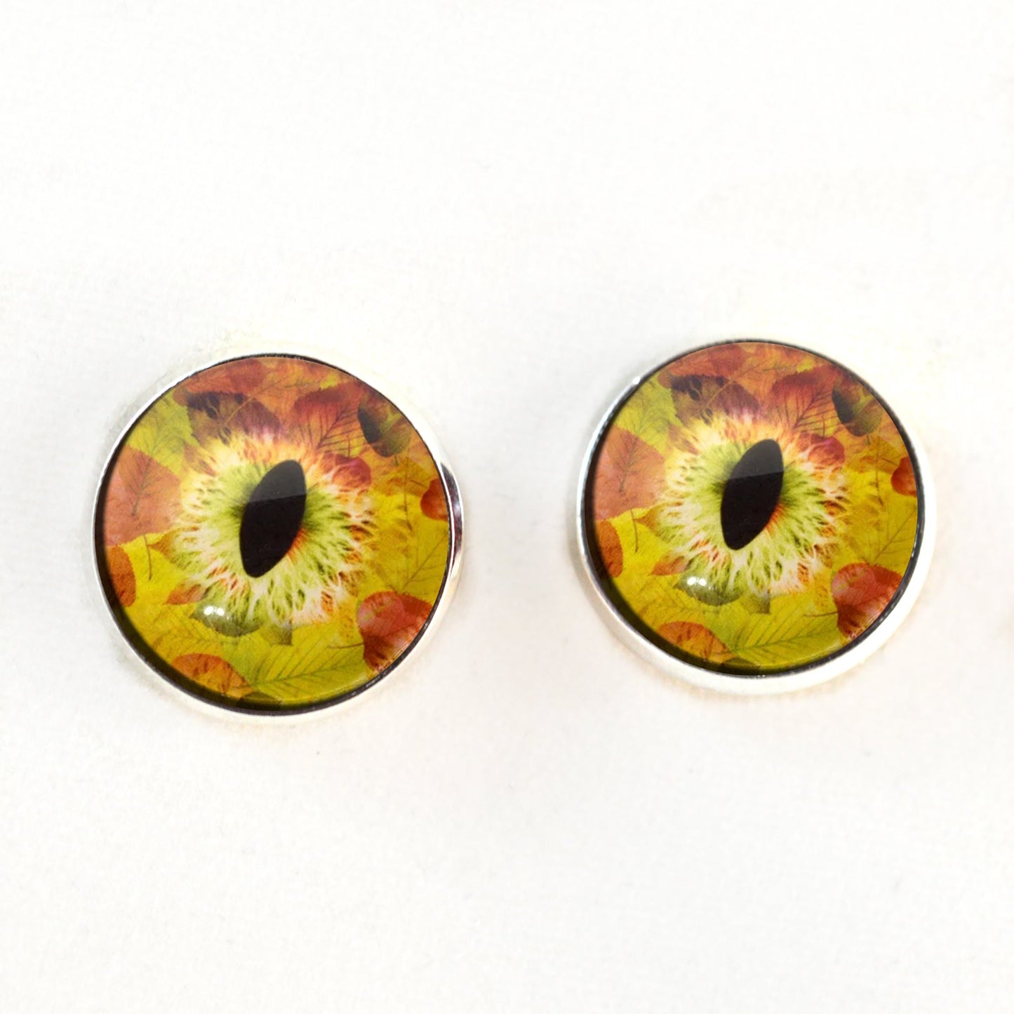 Fall Leaves Dragon Fantasy Sew-On Button Glass Eyes