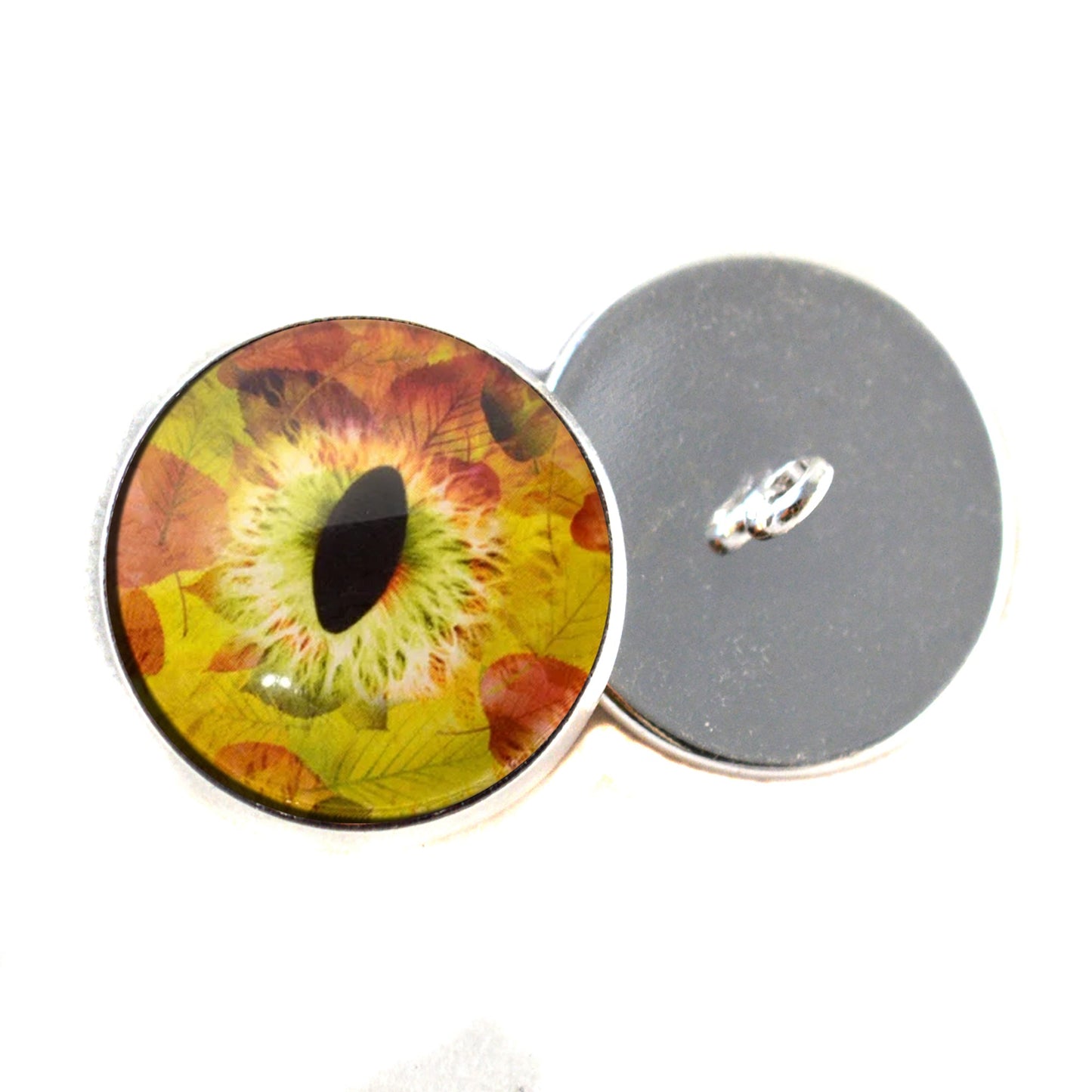 Fall Leaves Dragon Fantasy Sew-On Button Glass Eyes