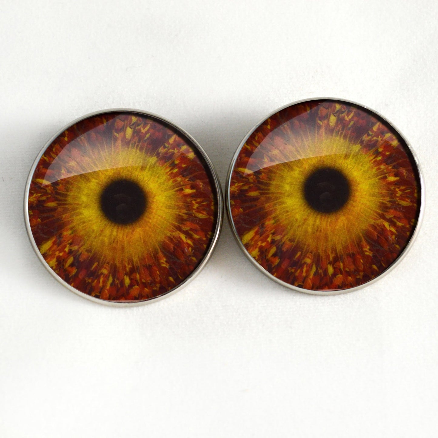 Fall Red and Gold Branches Autumn Sew-On Button Glass Eyes