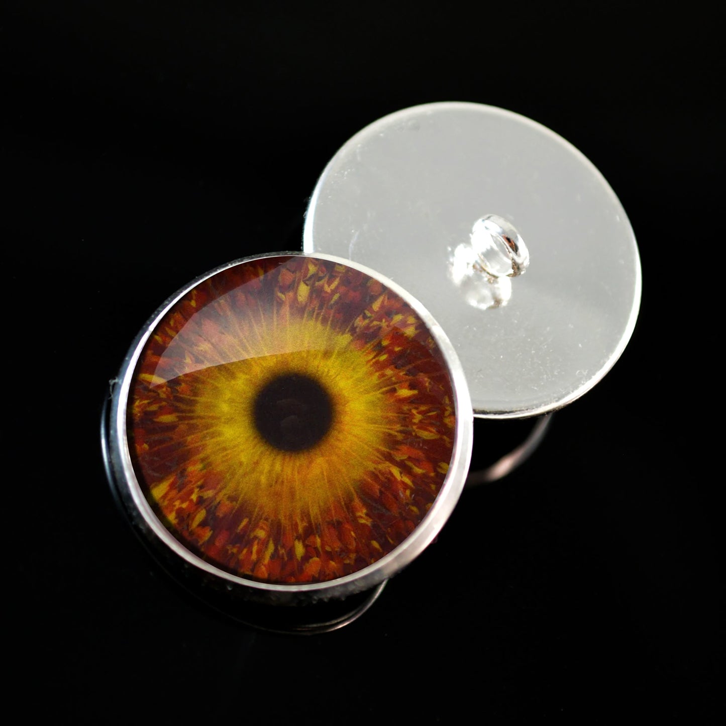 Fall Red and Gold Branches Autumn Sew-On Button Glass Eyes