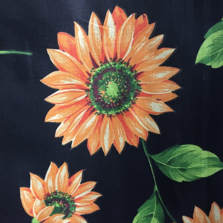 Sunflower Daisy Floral Printed Poly Cotton Fabric