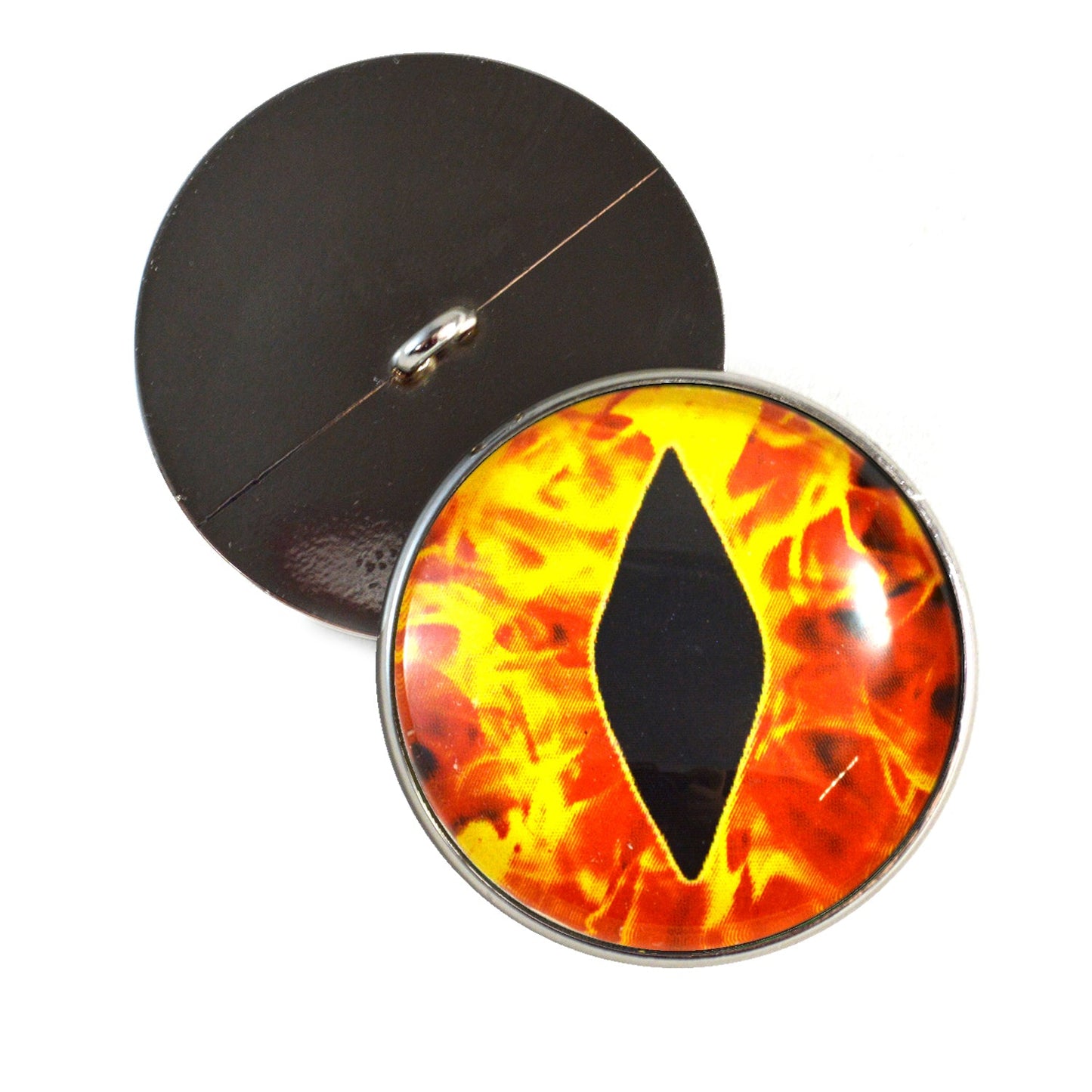 Fiery Flames Dragon Sew-On Button Glass Eyes