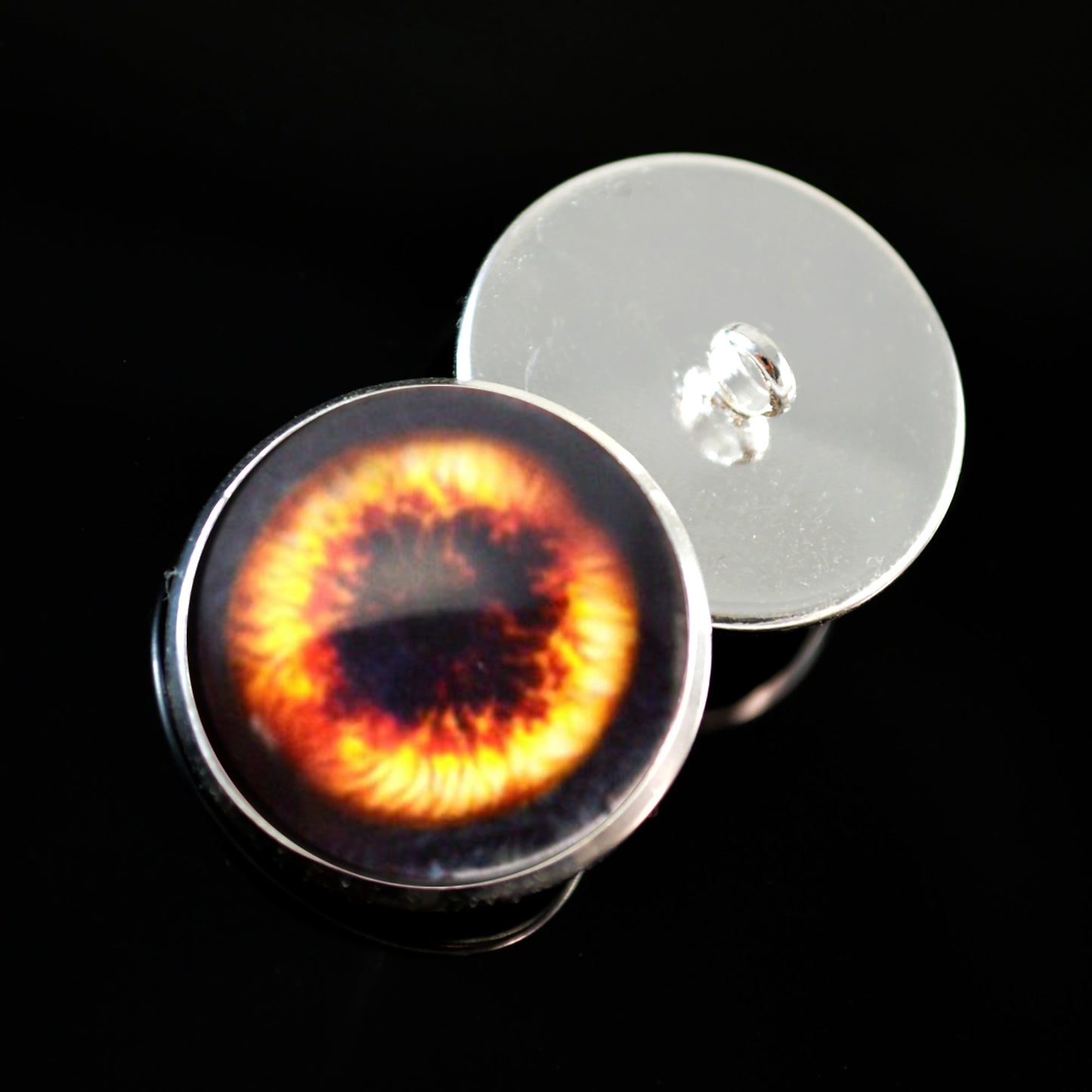 Fire Phoenix Fantasy Bird Sew-On Button Glass Eyes