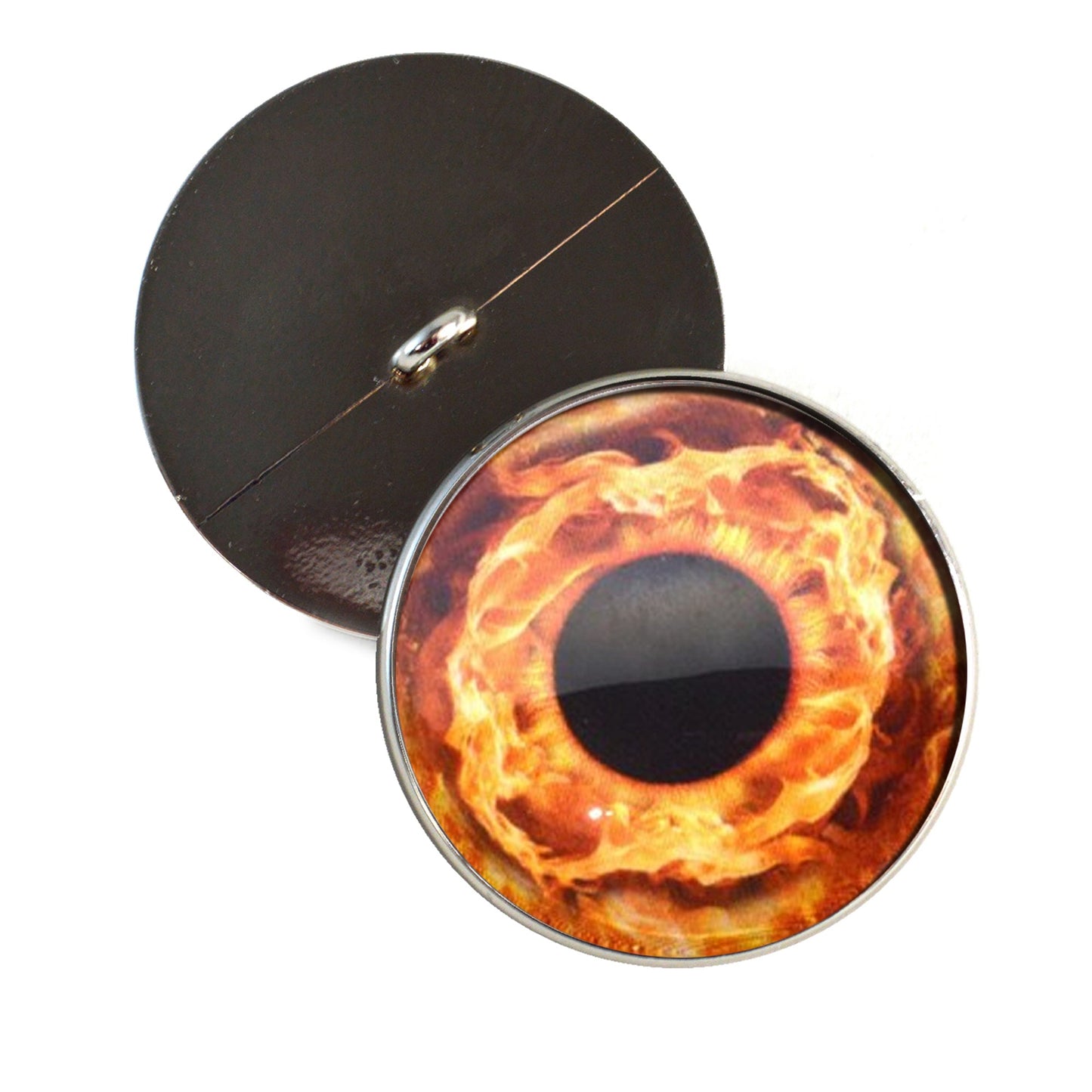Fire Round Pupil Sew-On Button Glass Eyes