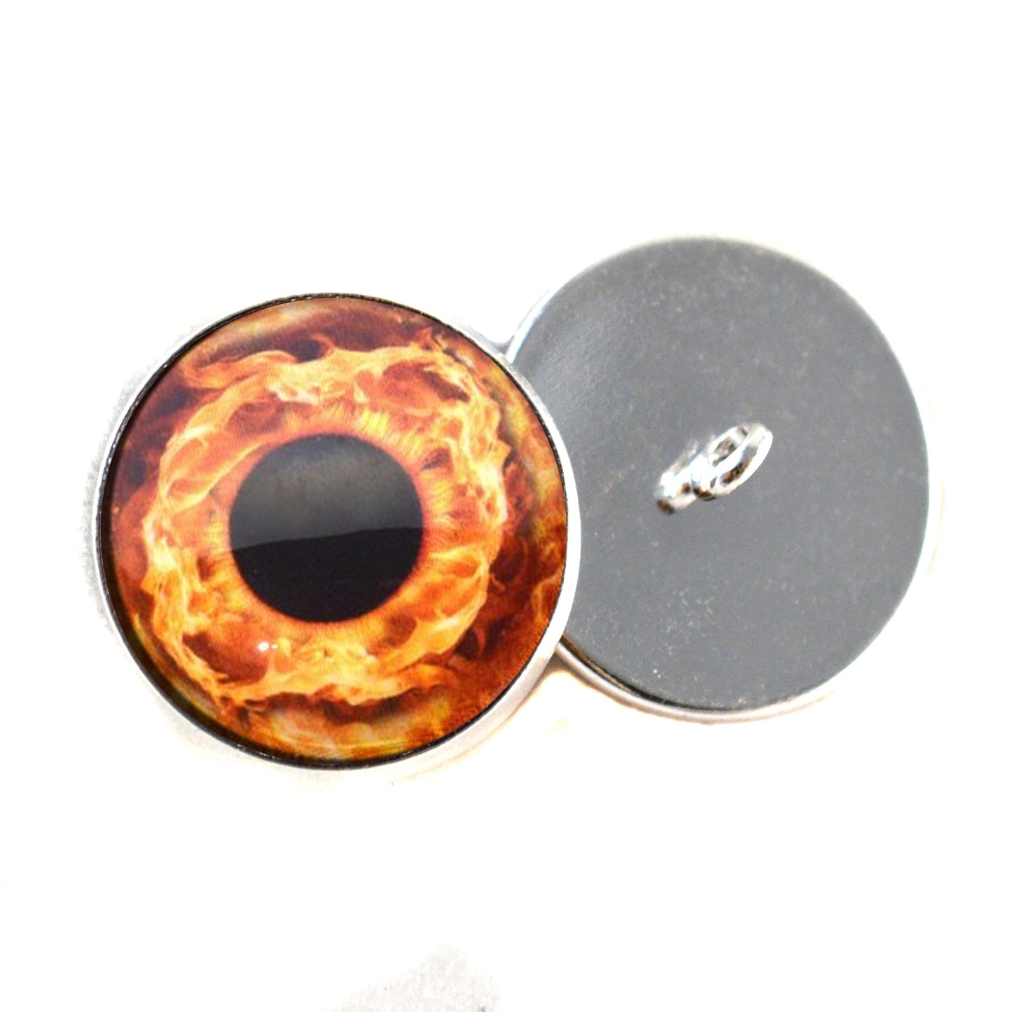 Fire Round Pupil Sew-On Button Glass Eyes