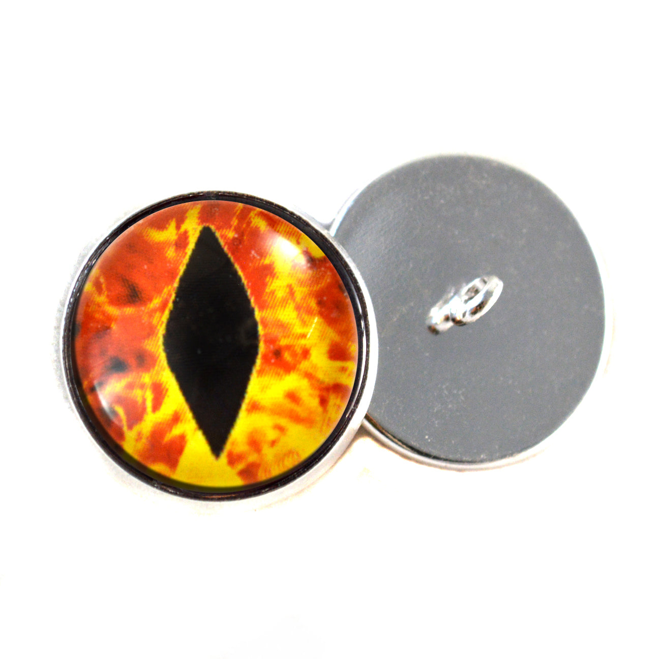 Fiery Flames Dragon Sew-On Button Glass Eyes